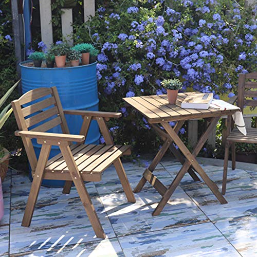 LHY HOME Garten Faltstuhl Gartentisch Aus Holz Outdoor Portable Massivholzstuhl Blumenhocker Klapptritt Stuhlhocker… – Bild 3