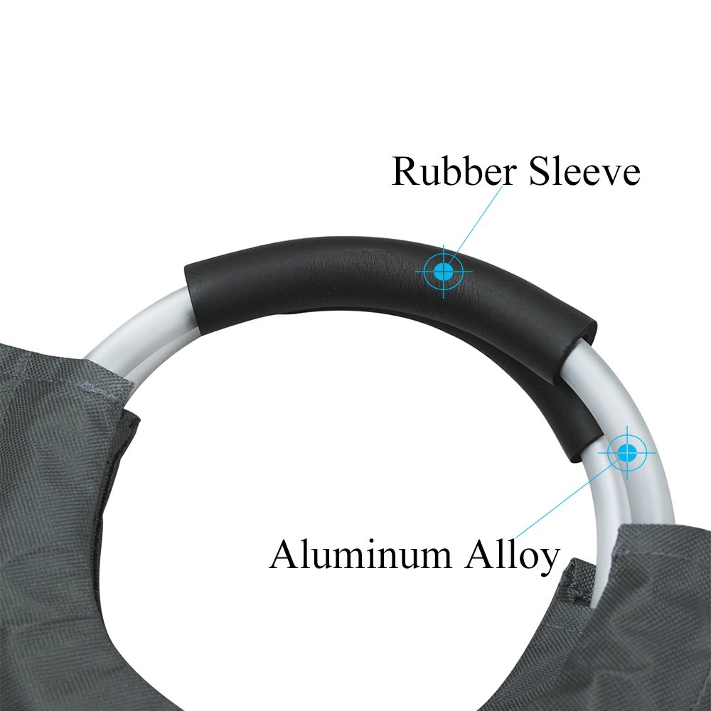 XIFIRY Large Collapsible College Laundry Bag, College Laundry Tote Heavy-duty Laundry Hamper with Alloy Handle (Deep Grey)