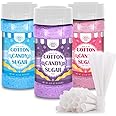 Cotton Candy Floss Sugar Package of ct-(Pink Vanilla, Blue Raspberry & Grape)-8.5oz Each Flavor W/ 50 Paper Cones