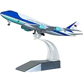 1:300 Scale Air Force One B747 Model Plane with Rotatable Stand and a Mat | Metal Diecast B747 Model Airplane 7.8 Inches for Aviation Enthusiasts Gift and Collection