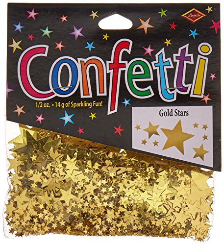 Beistle CN071 Gold Stars Confetti, 1/2-Ounce