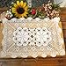 kilofly Crochet Cotton Lace Table Placemats Doilies Set, 4pc, Oblong, White, 15 x 23 inch