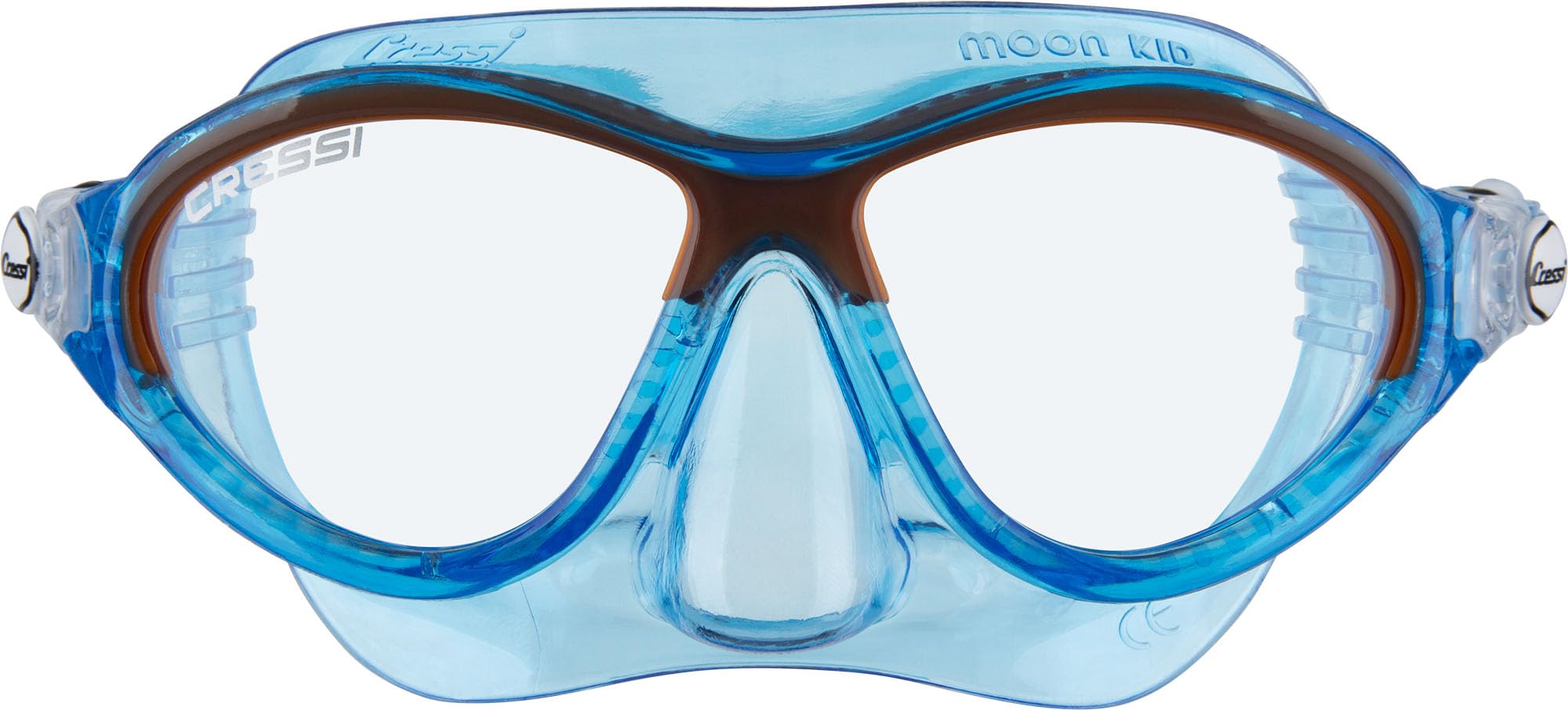 Cressi Unisex Child Moon Kid Premium Junior Mask - Blue/Orange, Uni