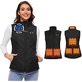CANBORY Womens Heated Vest, 5IN1 Smart Controller Electric Heating Jacket Coat Vests, Not Included Battery Pack