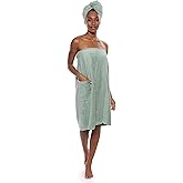 TexereSilk Women's Towel Wrap - Modal & Organic Cotton Blend (Lily Green, 2X/3X)