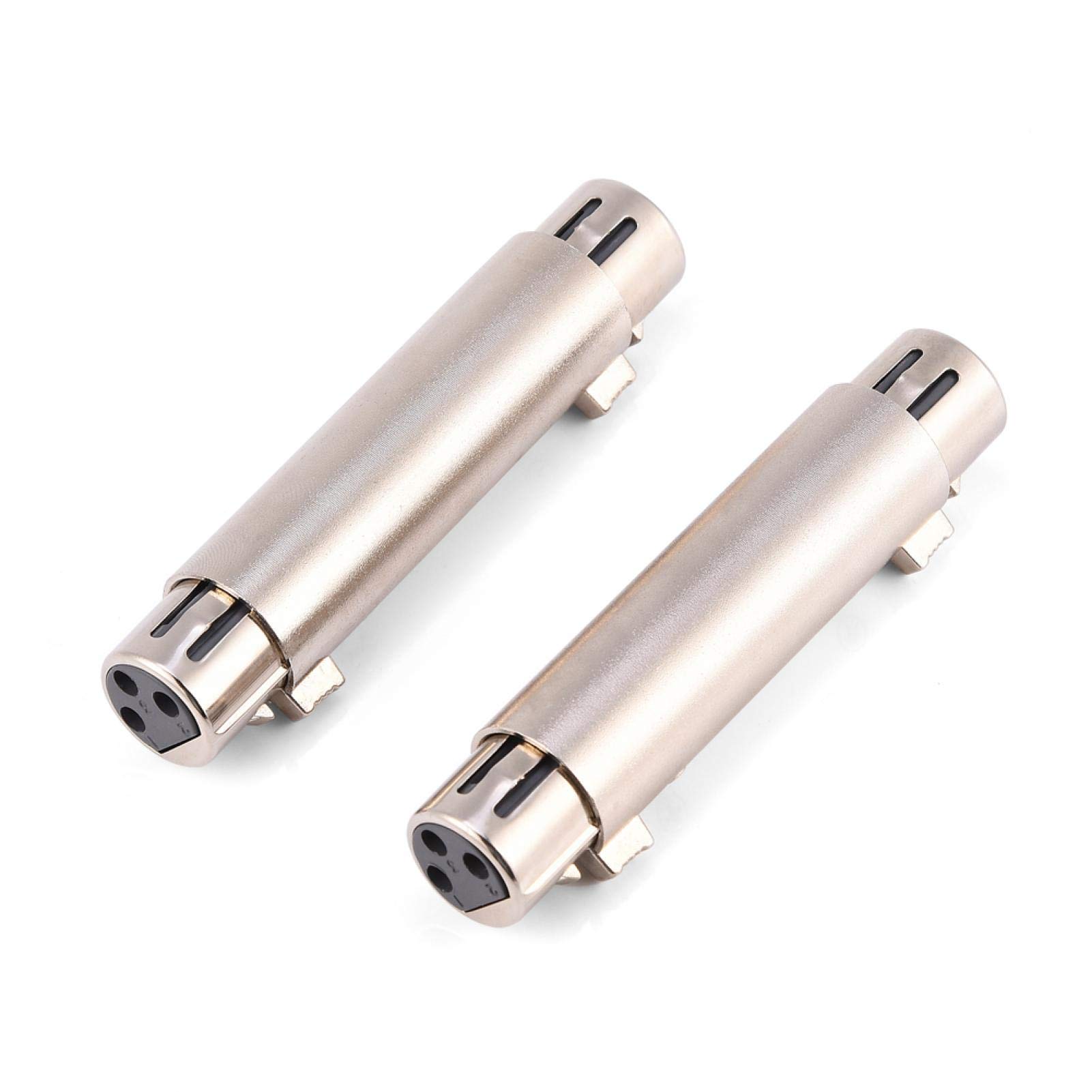 ciciglow XLR Female to Female, 2pcs 3-Pin Audio Microphone Mic Adapter Connector 3-Pin XLR Female to Female Adapter for Players, Mixing Consoles, Stage Lamps, Guitars, etc