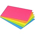 Lined Sticky Notes 6X8 in Bright Ruled Post Stickies Colorful Super Sticking Power Memo Pads Its Strong Adhesive, 5 Pads/Pack, 28 Sheets/pad