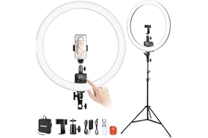 NEEWER Advanced 18 inch LED Ring Light for Phone, LCD Touch Screen, 2.4G Remote Lights Control, 3200-5600K, Tripod Light for 