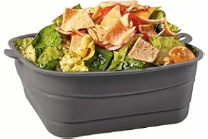 Collapsible Silicone Bowl for Camping, 170oz Silicone Foldable Salad Bowl, Portable Camping Travel Container for Outdoor Hiki