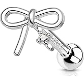 COCHARM 18g Cartilage Earrings 925 Sterling Silver Bowknot Helix Tragus Stud Earrings Forward Helix Stud Conch Piercing Jewelry for Women