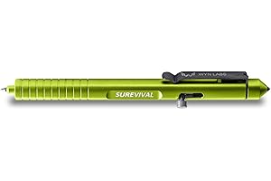 WYN LABS Surevival Pen - Tactical Survival Pen with Seatbelt Cutter, Tungsten Window Breaker, Telescoping Tip, Bolt-Action Mechanism for Military, Law Enforcement, Self-Defense, Emergency Rescue (OD Green)