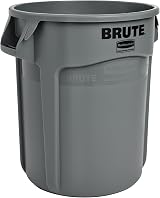 Rubbermaid BRUTE 76 L Round Heavy-Duty Waste Bin Grey FG262000GRAY