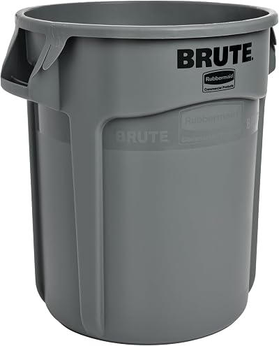 Rubbermaid BRUTE 76 L Round Heavy-Duty Waste Bin Grey FG262000GRAY