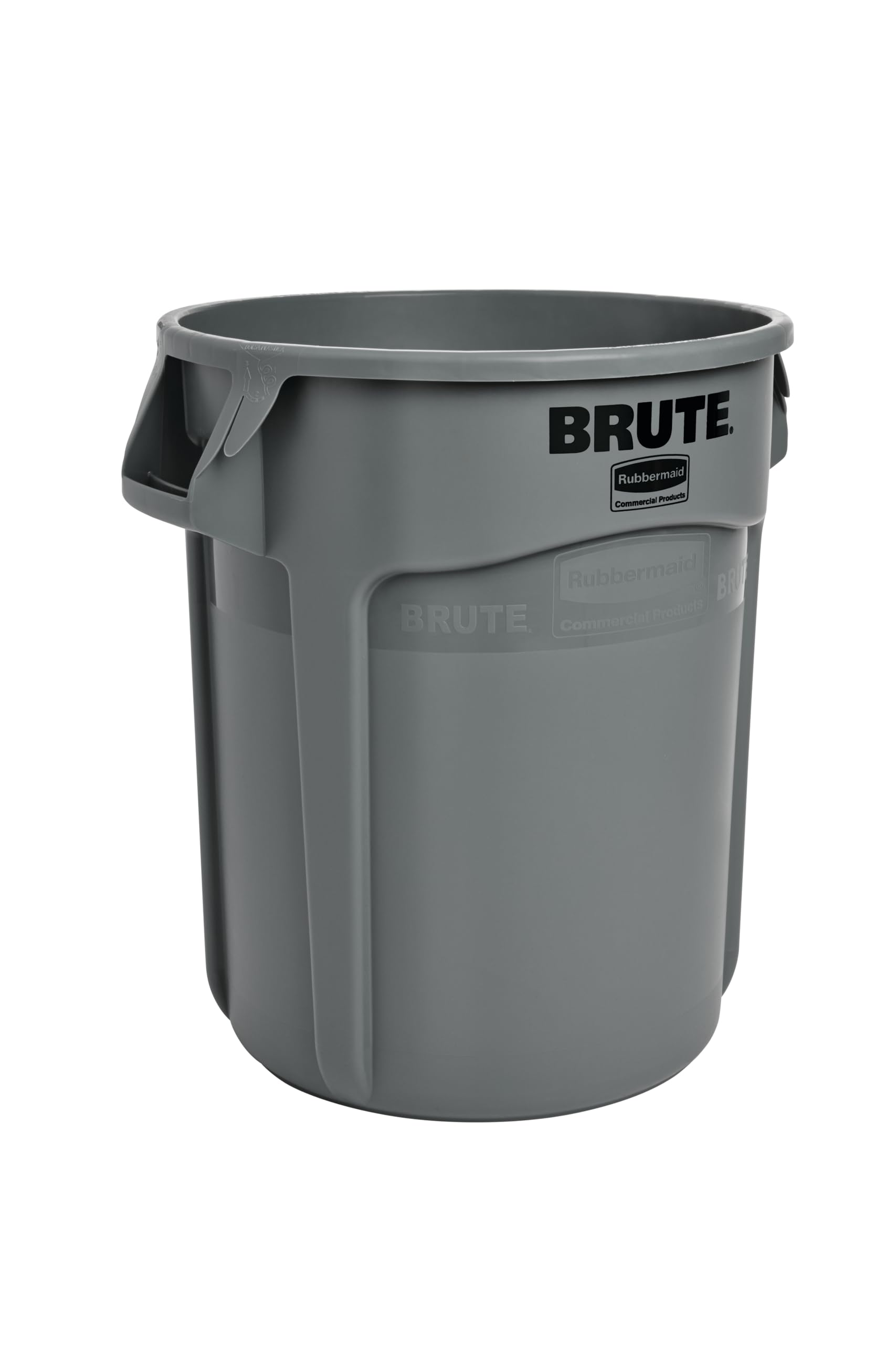 Rubbermaid Commercial Products BRUTE Round Heavy-Duty Waste Bin 76 L Grey – Outdoor Rubbish Container for Landscaping, Construction, Catering, Warehouses, and Office Use – FG262000GRAY