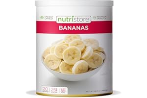 Nutristore Freeze Dried Fruit | 100% Natural, Healthy Everyday Snacks Bulk | Premium Quality & Crispy Fresh Taste | Emergency Survival Food Supply | 25-Year Shelf Life (1-Pack, Bananas)