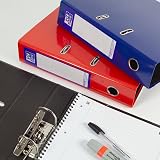 Oxford A4 Lever Arch Files 3 Pack Red Black Blue Glossy Laminated Paperboard view 2