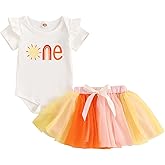 FYBITBO 1St Birthday Baby Girl Outfit First Trip Around The Sun Romper Tulle Tutu Skirt Dress One Year Old Birthday Gifts (Sun One Outfit-Yellow, 12-18 Months)