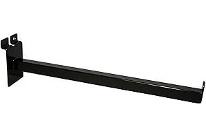 Can-Bramar Straight Arm for Slatwall, 12", 25/Pack (Black)