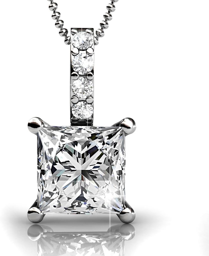 BeautyKey Square Crystal Pendant Necklace