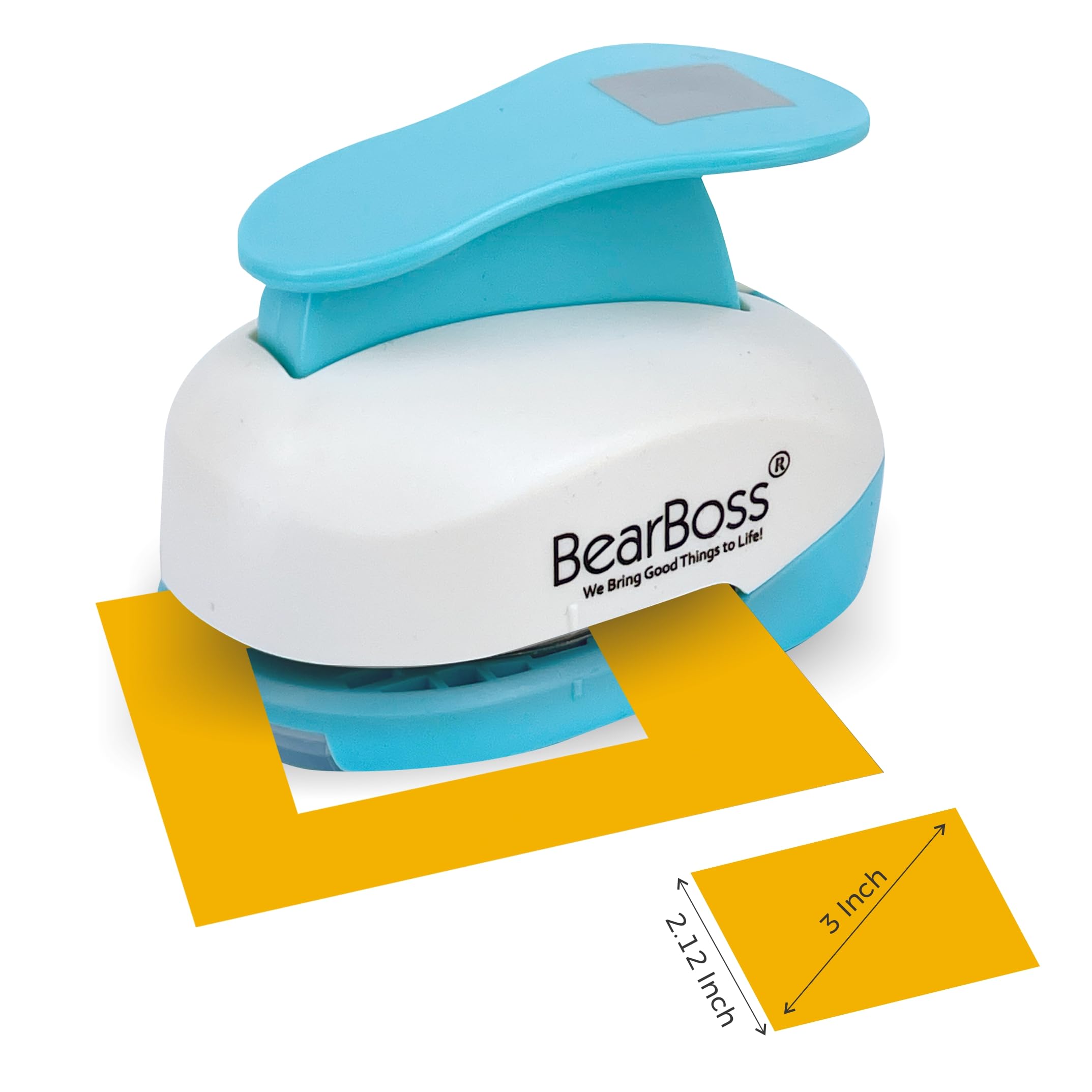 Photo 1 of BearBoss 2.12 Inch Square Punch, Hole Punch Shapes, Corner to Corner 3 Inch Paper Punch Set for Scrapbooking Festival Paper Greeting Card DIY Albums Photos