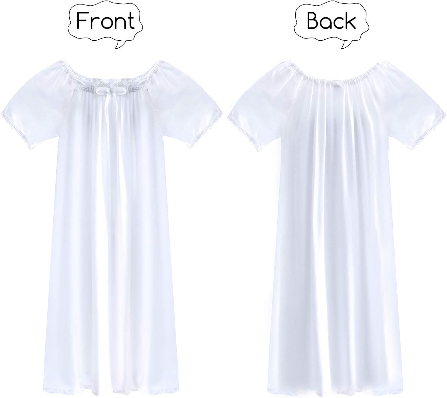 BOOPH Girls Dress Toddler White Casual Dress Princess Skirt for Girl 3-12 Years: Clothing