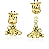 PELOVNY Giraffe Frog Bee Duck Earrings S925 Sterling Silver Animal Stud Earrings Birthday Christmas Jewelry Gifts for Women