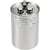 QYCKFIXR AC Capacitor 45+7.5 uF or 45/7.5 MFD &plusmn;6% 370V/440VAC CBB65 Dual Run Circular Start Capacitor for Heat Pump Air Conditioner，Ten Years of Coverage