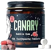 Canary Nano Hydroxyapatite Toothpaste Tablets Bubble Gum - Remineralizing, Fluoride Free, All Natural Tabs with Xylitol - Great for Kids, Plastic Free - 126 Count