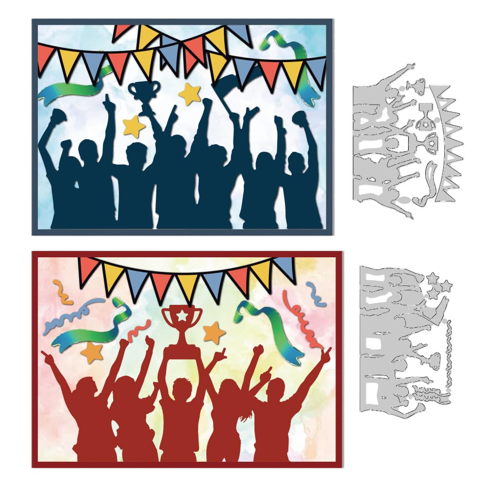 DELORIGIN Winner Cutting Dies Celebrate Dies Cut Metal Die Cuts Embossing Stencils Template Dies for Card Making Decoration DIY Scrapbooking Photo Album Arts Paper Crafts Greeting Match Card Supplies