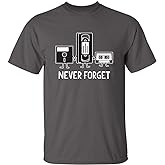 Never Forget Mens Cassette Tape VHS Music Old School Mens Retro Funny T Shirt