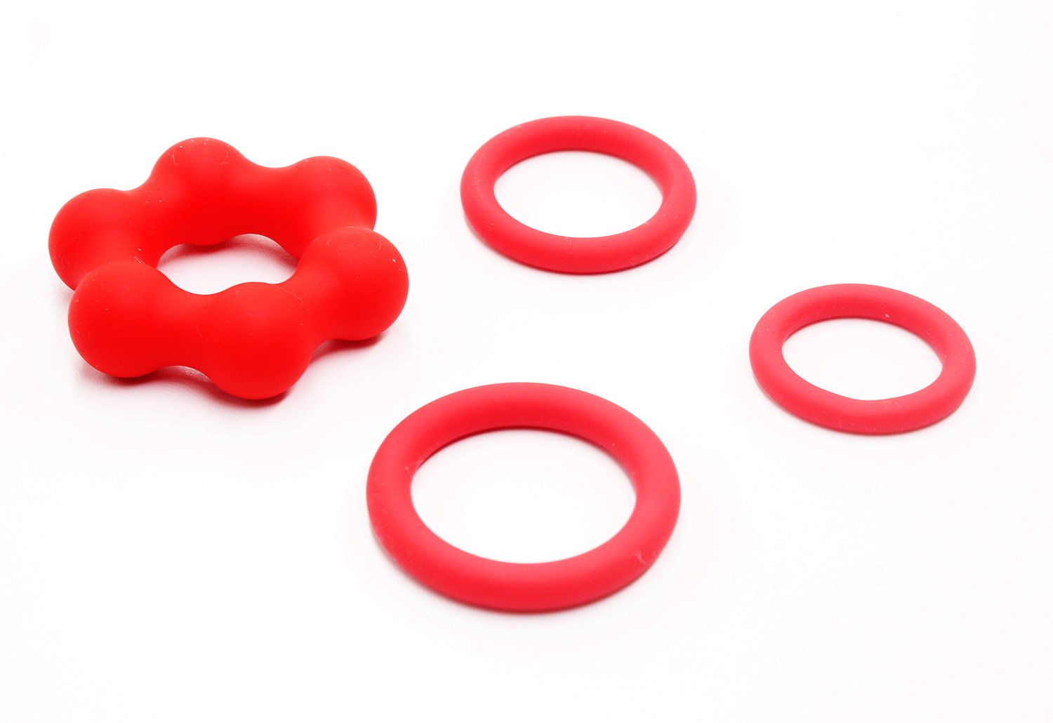 Silicone Male Enhancement Exercise Bands O Ring 3 Different Plus 1 Heavy Duty Size Flexible Rings 100% Medical Grade Silicone O shape