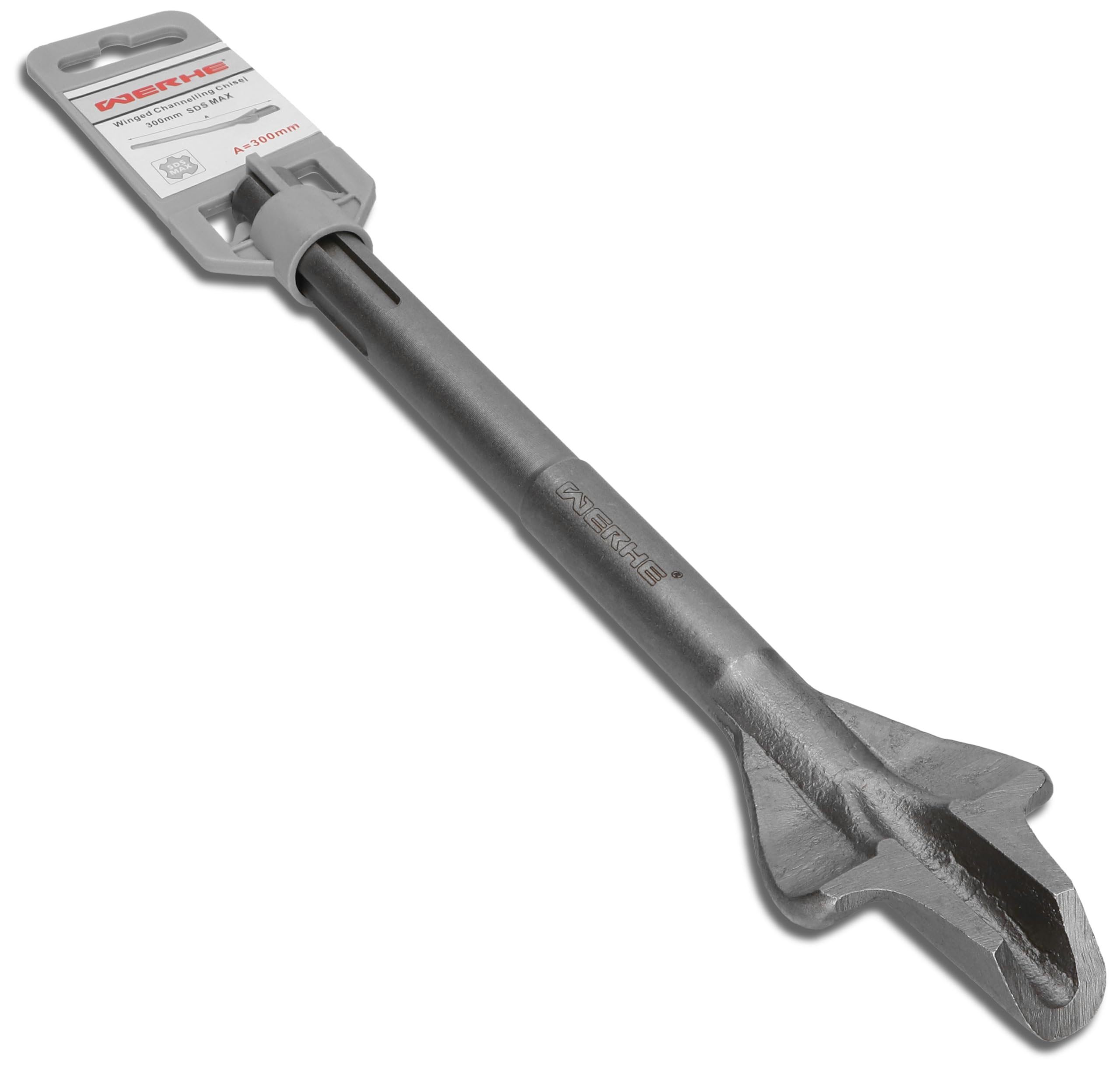 WERHE® SDS MAX 60 x 300 mm flying chisel - channel chisel for hammer drill - gouge for chiselling in brick and concrete