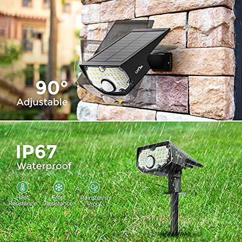 LITOM 30 LEDs Solar Motion Sensor Landscape Spotlights, IP67 Waterproof