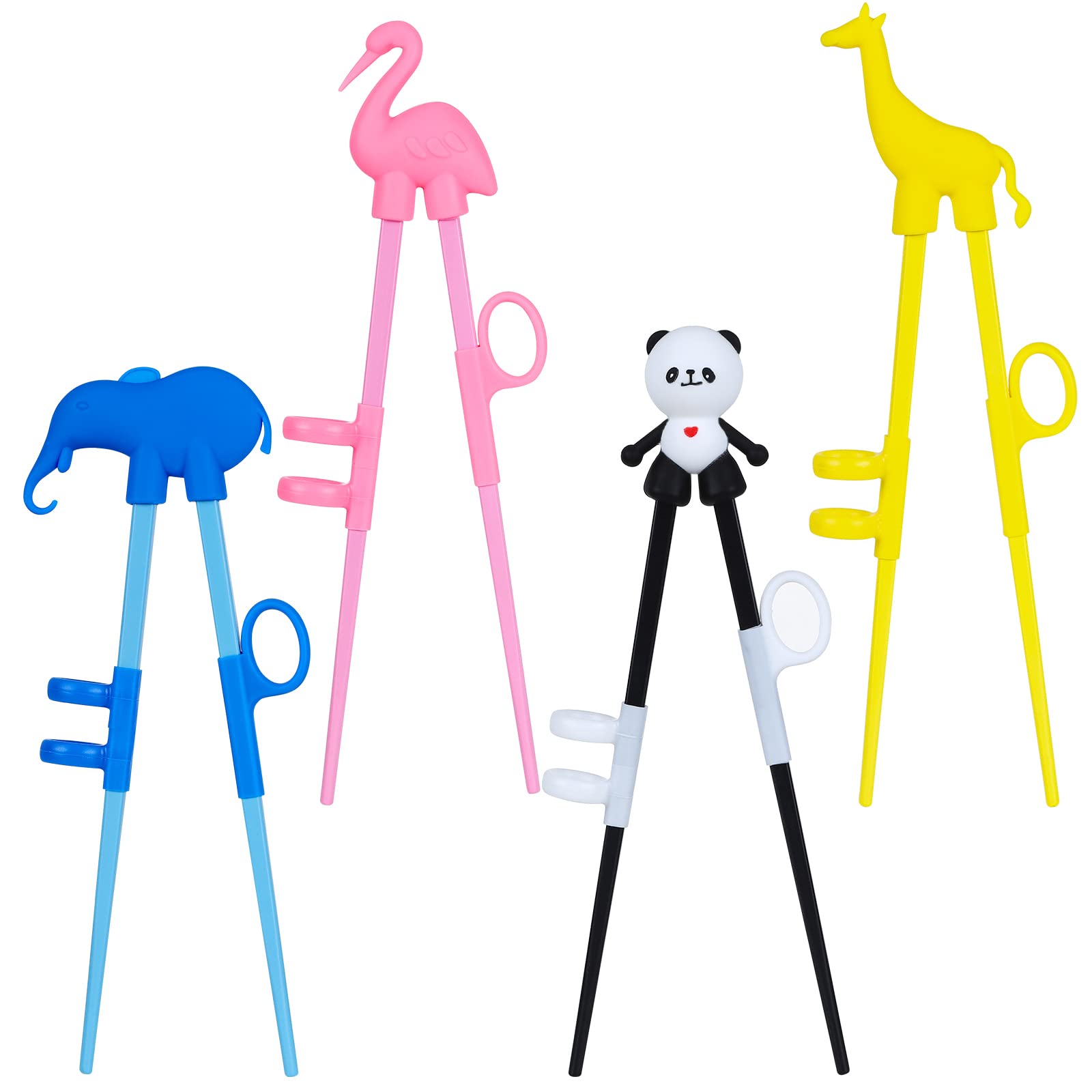 Photo 1 of Plum Garden 4 pcs kid chopsticks, Training Chopsticks for Toddler Beginners Baby Children , training chopsticks with animals.