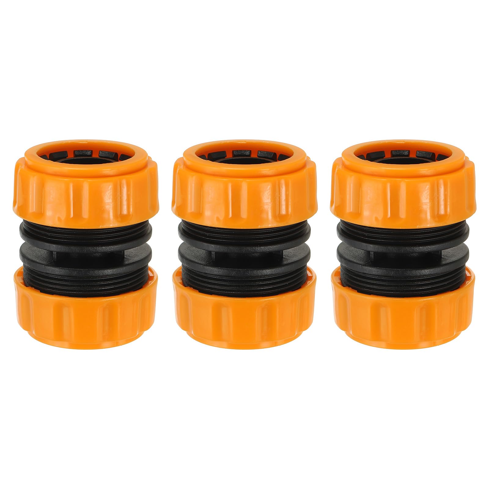 PATIKIL 1" Garden Hose Repair Kit Connector Extender, 3 Pcs Plastic Quick Water Hose Connectors Leakproof Design Fittings, Marigold