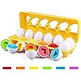Tinabless Color Matching Egg Set - Toddler Toys - Learn Color & Shape Match Egg Set - Educational Toys - Halloween Christmas 