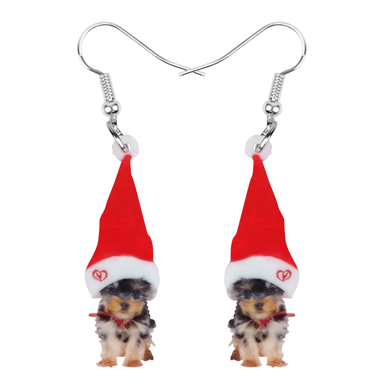 Bonsny Acrylic Drop Dangle Christmas Gifts Dog Puppy Doggy Earrings Ornaments Decorations Jewelry For Women Accessories (Orange)