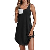 Vrtige Women's Tank Nightgown Sleeveless Sleepwear Scoop Neck Full Slip Chemise Nightdress