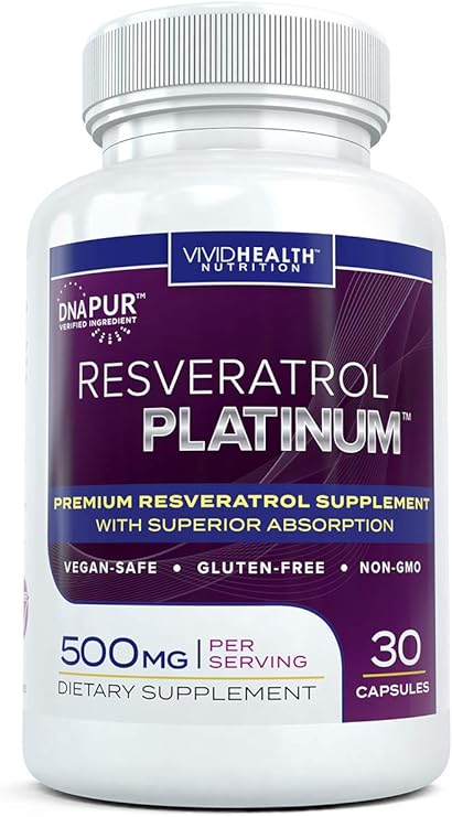Amazon Com Vivid Health Nutrition Resveratrol Platinum Anti Aging Blend 30 Capsules Health Personal Care