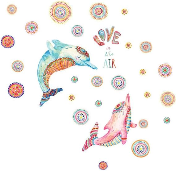 ytrewq Calcomanías de Pared de delfín Coloridas Creativas para