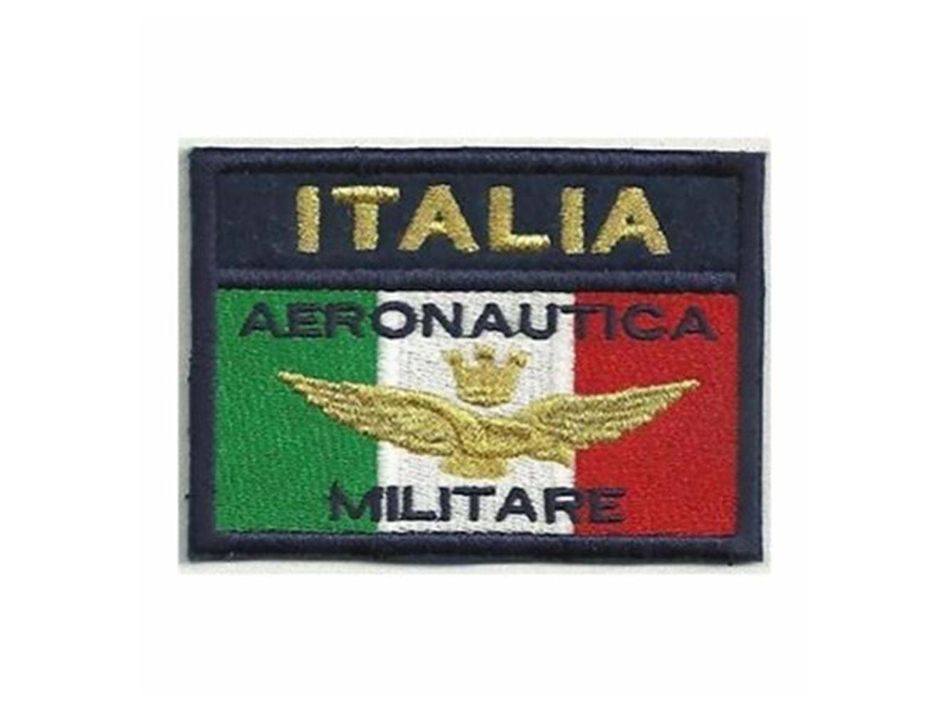 PATCH RICAMATA BANDIERA ITALIA AERONAUTICA MILITARE TOPPA TERMOADESIVA