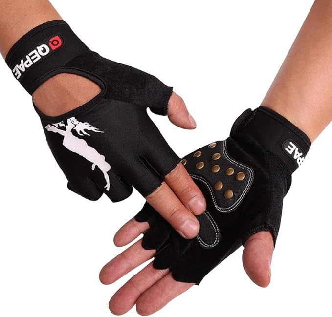 Tofern Unisex Handschuhe halbfinger Lycra fluoreszierend Muster für