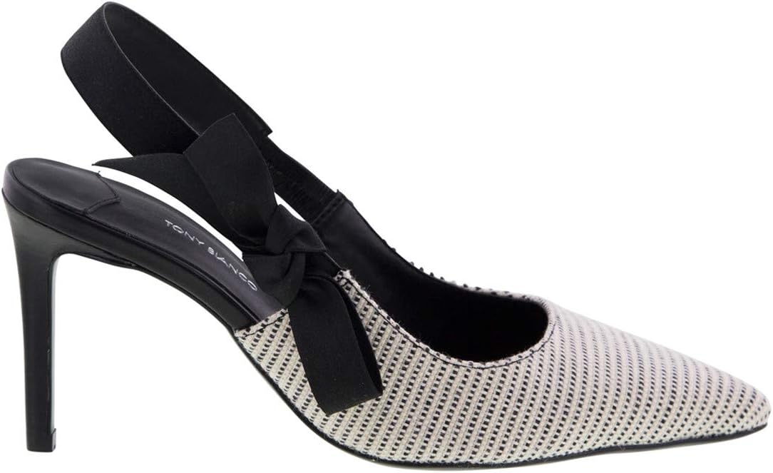 Evita Womens Heels - with Pointed Toe and a Ribbon Sling Black