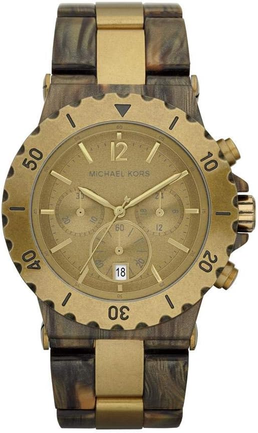 relogio michael kors marrom com dourado