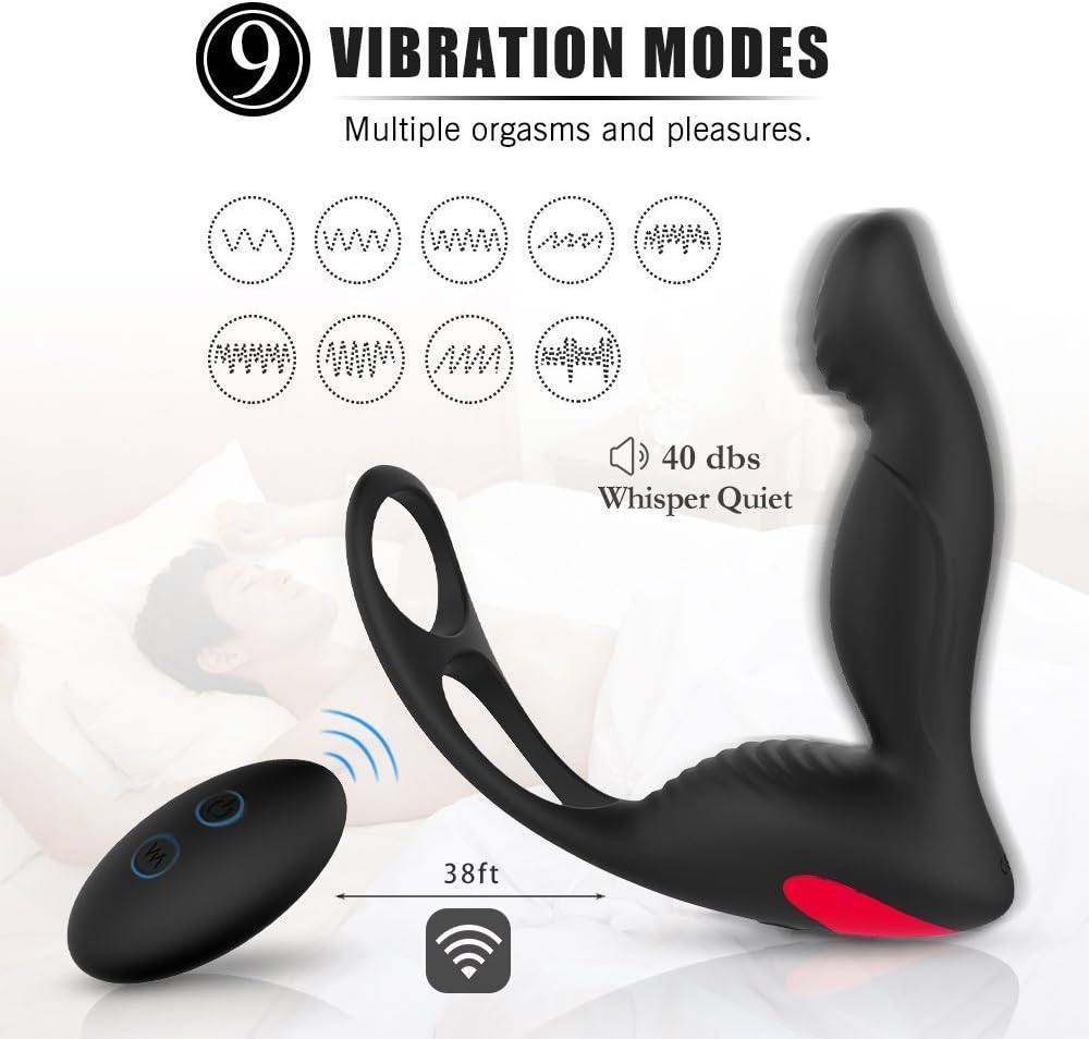 POCATOY Powerful Vibra-Tinġ Pѳnis Rinġs Male Coċkrinġs Vi-Brant Rinġ with Butt Vibe-Rate Coċk Rinġ Vibe Pѳnis Rinġ Waterproof Silicone Recharġeable Fun Items