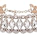 Bingirl Luxury Crystal Rhinestone Choker Necklace Collares Fashion Punk Wide Statement Necklace (Gold)