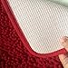 Ustide Half Round Rug Chenille Shag Area Rug Red Rug for Bathroom Non-Slip Absorbent Mat Soft Floor Rug Small