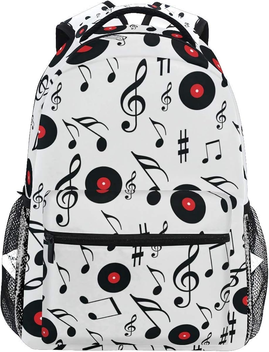 Music Notes Festival Backpacks Travel Laptop Daypack School Bags for