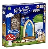 The Irish Fairy Door Company - Blue Arched Door - Includes Magic Key in a Bottle, 3 Stepping Stones, Fairy Lease Agreement, Notepad, and Fairy Welcome Guide