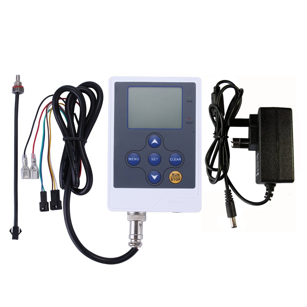 DIGITEN Water Flow Control LCD Display+1/2Flow Sensor Meter+1/2Solenoid ...